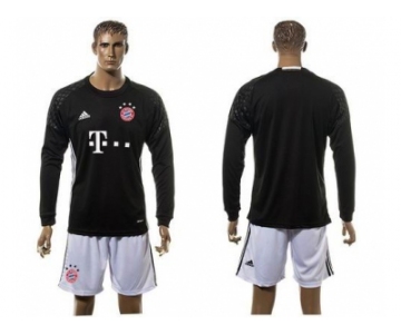 Bayern Munchen Blank Goalkeeper Black Long Sleeves Soccer Club Jersey