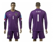 Austria #1 Almer Purple Goalkeeper Long Sleeves Soccer Country Jersey