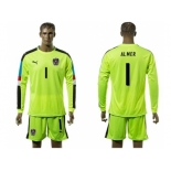 Austria #1 Almer Shiny Green Goalkeeper Long Sleeves Soccer Country Jersey