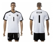 Austria #1 Ozcan White Away Soccer Country Jersey