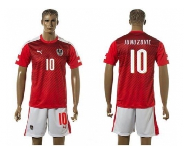 Austria #10 Junuzovic Red Home Soccer Country Jersey