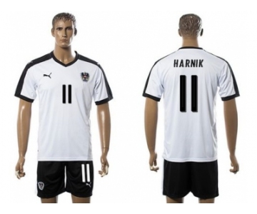 Austria #11 Harnik White Away Soccer Country Jersey