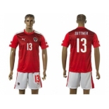 Austria #13 Suttner Red Home Soccer Country Jersey