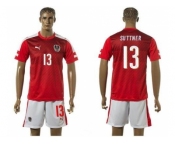 Austria #13 Suttner Red Home Soccer Country Jersey