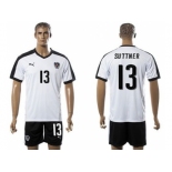 Austria #13 Suttner White Away Soccer Country Jersey