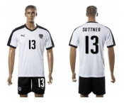 Austria #13 Suttner White Away Soccer Country Jersey