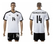 Austria #14 Baumgartlinger White Away Soccer Country Jersey