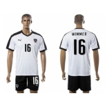 Austria #16 Wimmer White Away Soccer Country Jersey