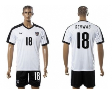 Austria #18 Schwab White Away Soccer Country Jersey