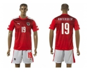 Austria #19 Hinterseer Red Home Soccer Country Jersey