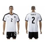 Austria #2 Garics White Away Soccer Country Jersey