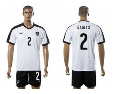 Austria #2 Garics White Away Soccer Country Jersey