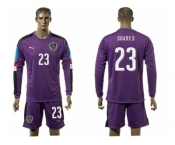 Austria #23 Soares Purple Goalkeeper Long Sleeves Soccer Country Jersey