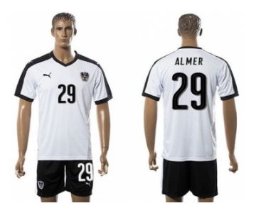 Austria #29 Almer White Away Soccer Country Jersey