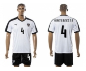 Austria #4 Hinteregger White Away Soccer Country Jersey