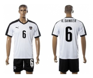 Austria #6 Il Sanker White Away Soccer Country Jersey