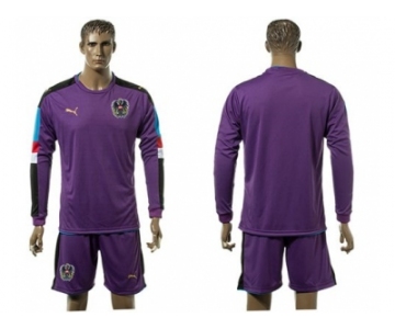 Austria Blank Purple Goalkeeper Long Sleeves Soccer Country Jersey