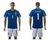 Brazil #1 Alisson Away Soccer Country Jersey1