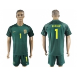 Brazil #1 Alisson Away Soccer Country Jersey