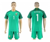 Brazil #1 Alisson Green Goalkeeper Soccer Country Jersey