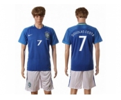 Brazil #1 Douglas Costa Away Soccer Country Jersey