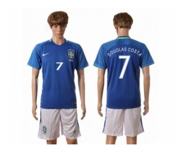 Brazil #1 Douglas Costa Away Soccer Country Jersey