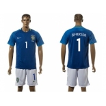 Brazil #1 Jefferson Away Soccer Country Jersey1