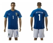 Brazil #1 Jefferson Away Soccer Country Jersey1