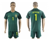 Brazil #1 Jefferson Away Soccer Country Jersey