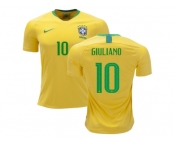 Brazil #10 Giuliano Home Soccer Country Jersey