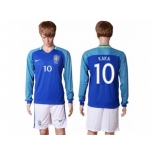 Brazil #10 Kaka Away Long Sleeves Soccer Country Jersey