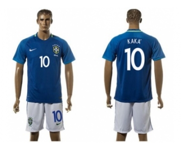 Brazil #10 Kaka Away Soccer Country Jersey1