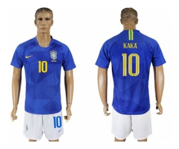 Brazil #10 Kaka Away Soccer Country Jersey