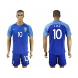 Brazil #10 Kaka Blue Soccer Country Jersey