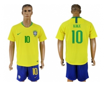 Brazil #10 Kaka Home Soccer Country Jersey