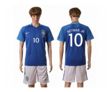 Brazil #10 Neymar Jr Away Soccer Country Jersey1