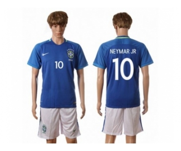 Brazil #10 Neymar Jr Away Soccer Country Jersey2