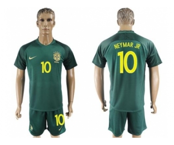 Brazil #10 Neymar Jr Away Soccer Country Jersey