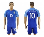 Brazil #10 Neymar Jr Blue Soccer Country Jersey