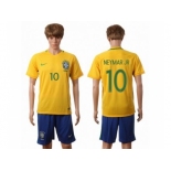 Brazil #10 Neymar Jr Home Soccer Country Jersey1