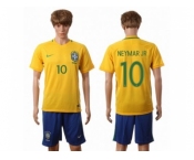 Brazil #10 Neymar Jr Home Soccer Country Jersey1