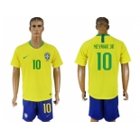 Brazil #10 Neymar Jr Home Soccer Country Jersey