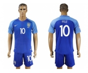 Brazil #10 Pele Blue Soccer Country Jersey