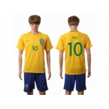 Brazil #10 Pele Home Soccer Country Jersey1