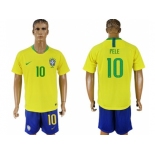 Brazil #10 Pele Home Soccer Country Jersey