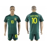 Brazil #10 Ronaldinho Away Soccer Country Jersey