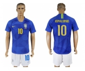 Brazil #10 Ronaldinho Away Soccer Country Jersey