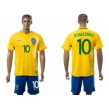 Brazil #10 Ronaldinho Home Soccer Country Jersey