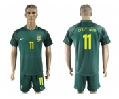 Brazil #11 Coutinho Away Soccer Country Jersey