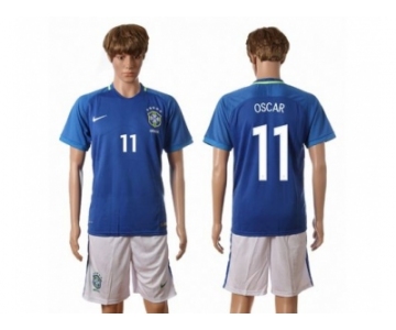 Brazil #11 Oscar Away Soccer Country Jersey1